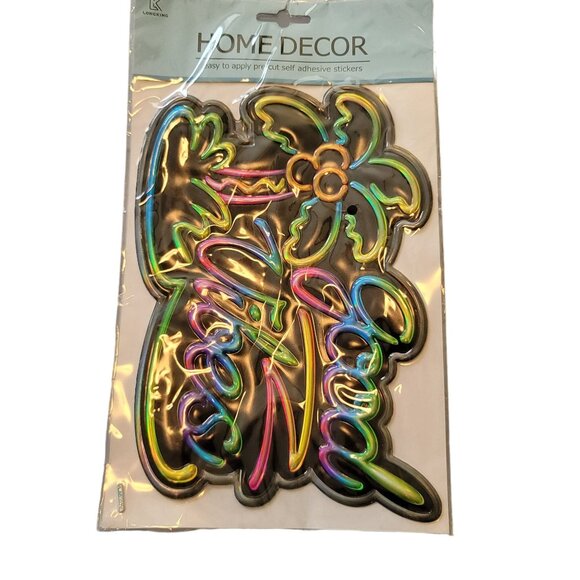 Good Vibes Neon Wall Sticker 3-D Rainbow Home Decor 9.5" NIP Jj3460 - Picture 2 of 4